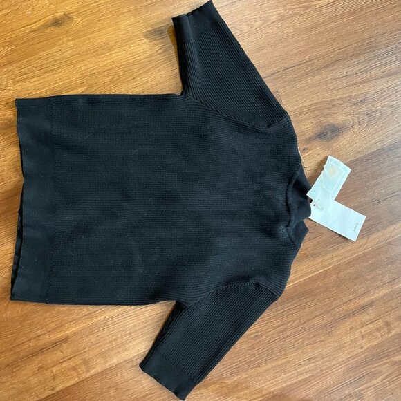 Mango Ribbed Short Sleeve Cardigan - Black, XS, NWT - Picture 4 of 4